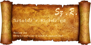 Sztolár Richárd névjegykártya